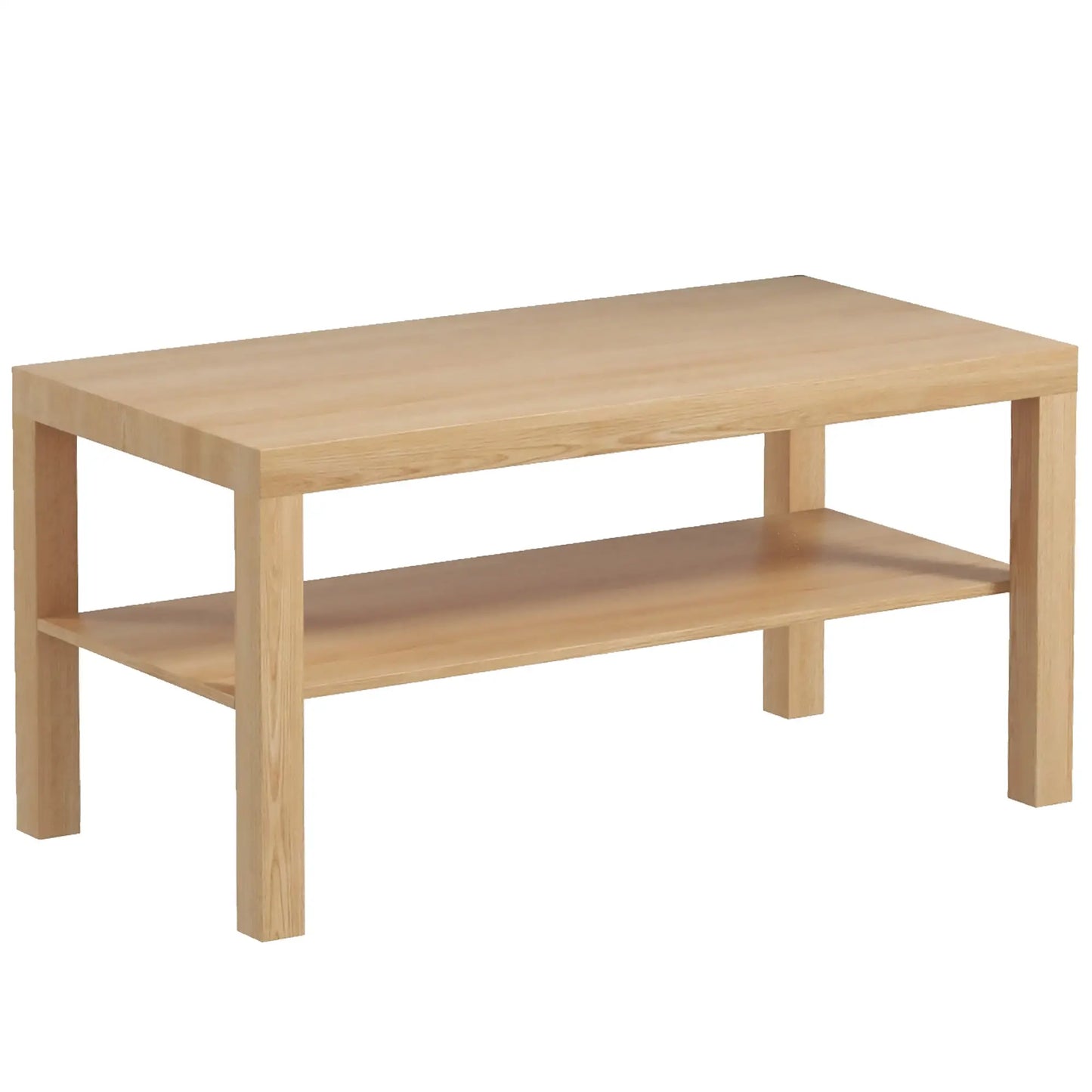 2 Tier Coffee Table with Storage, Rectangular, Nature Wood, Wood Coffee Tables Natural at Gallery Canada