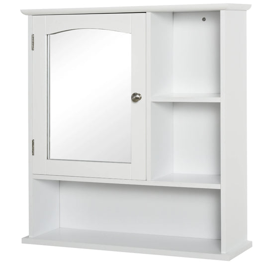 Wall-Mounted Medicine Cabinet, Bathroom Mirror with Shelves, White Mirror Medicine Cabinets White at Gallery Canada