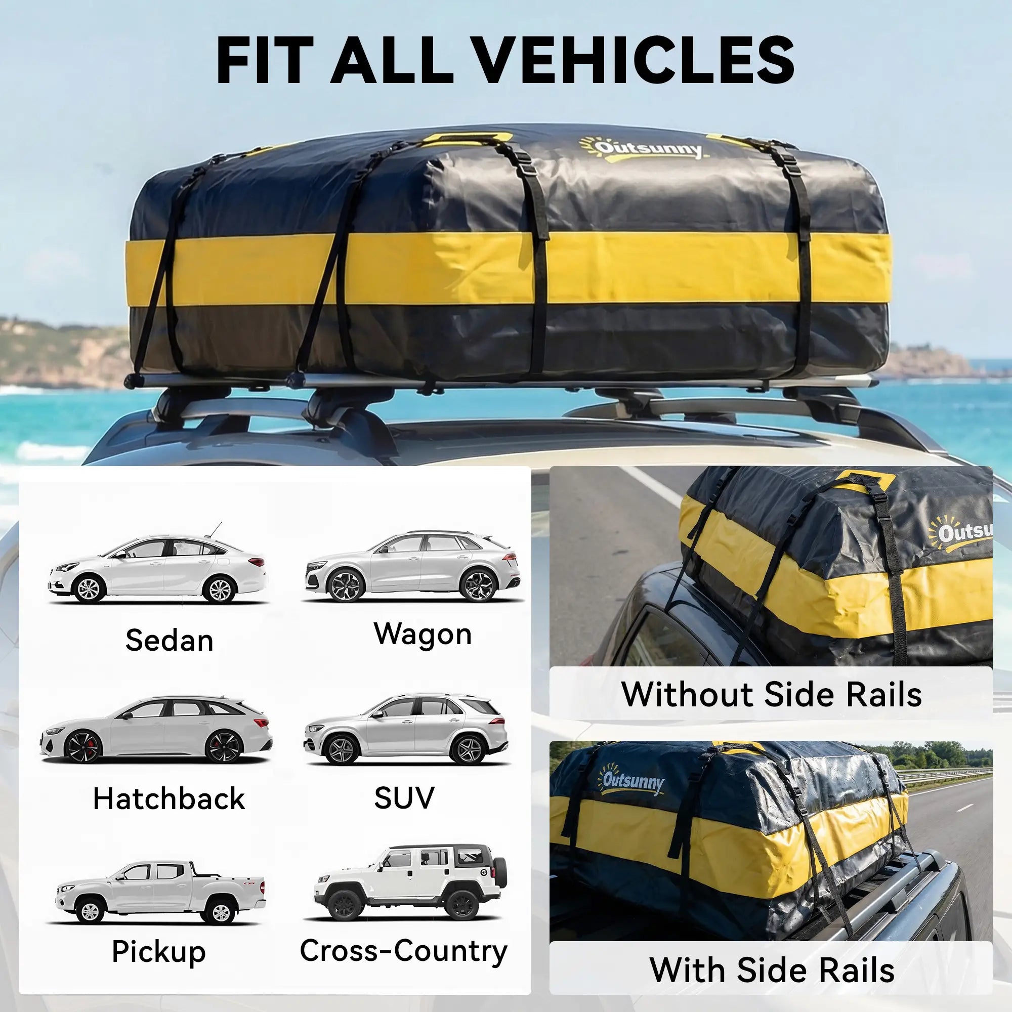 Waterproof Soft-Shell Car Roof Storage Bag, 15 Cubic Feet, Anti-Slip Mat Automotive at Gallery Canada