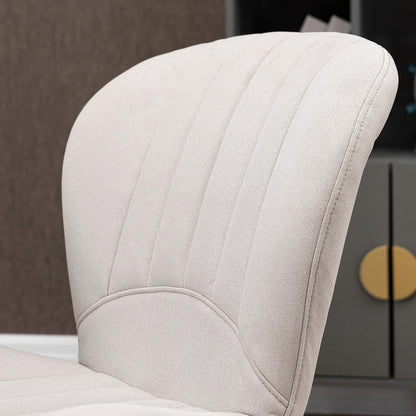 Modern Dining Chairs Set of 2, Cushioned Backrest, Cream White Bar Stools at Gallery Canada