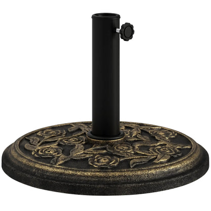 18” Round Patio Umbrella Base, Cast Stone Resin, Bronze Umbrella Bases at Gallery Canada