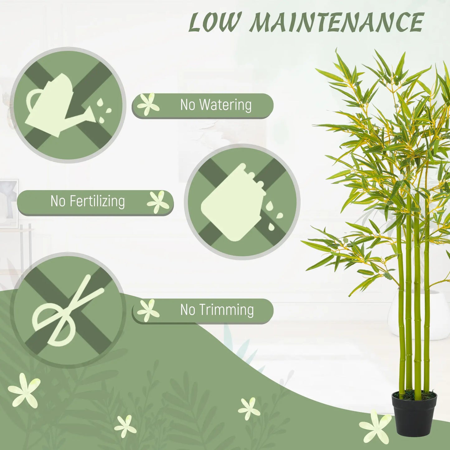 4FT Artificial Bamboo Tree Set Of 2, Faux Plant In Nursery Pot Artificial Trees at Gallery Canada
