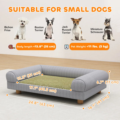 Pet Sofa, Dog Couch Bed for Small Dogs, Elevated with Solid Feet, Grey Dog Sofas at Gallery Canada