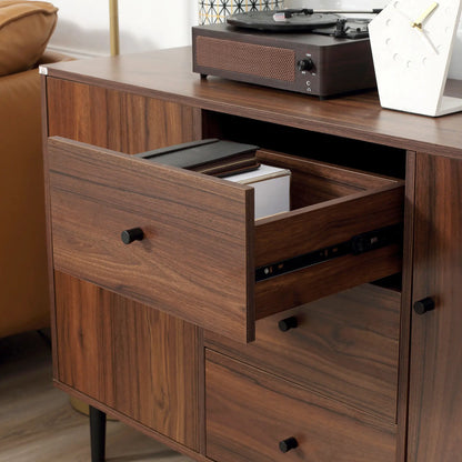 Kitchen Storage Sideboard, 2 Doors, 3 Drawers, Adjustable Shelves, Brown Bar Cabinets at Gallery Canada