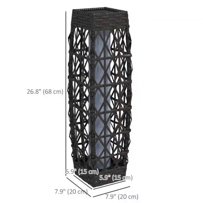 Solar LED Wicker Floor Lamp, IP44, Auto On/Off, Grey Solar Post Lamps at Gallery Canada
