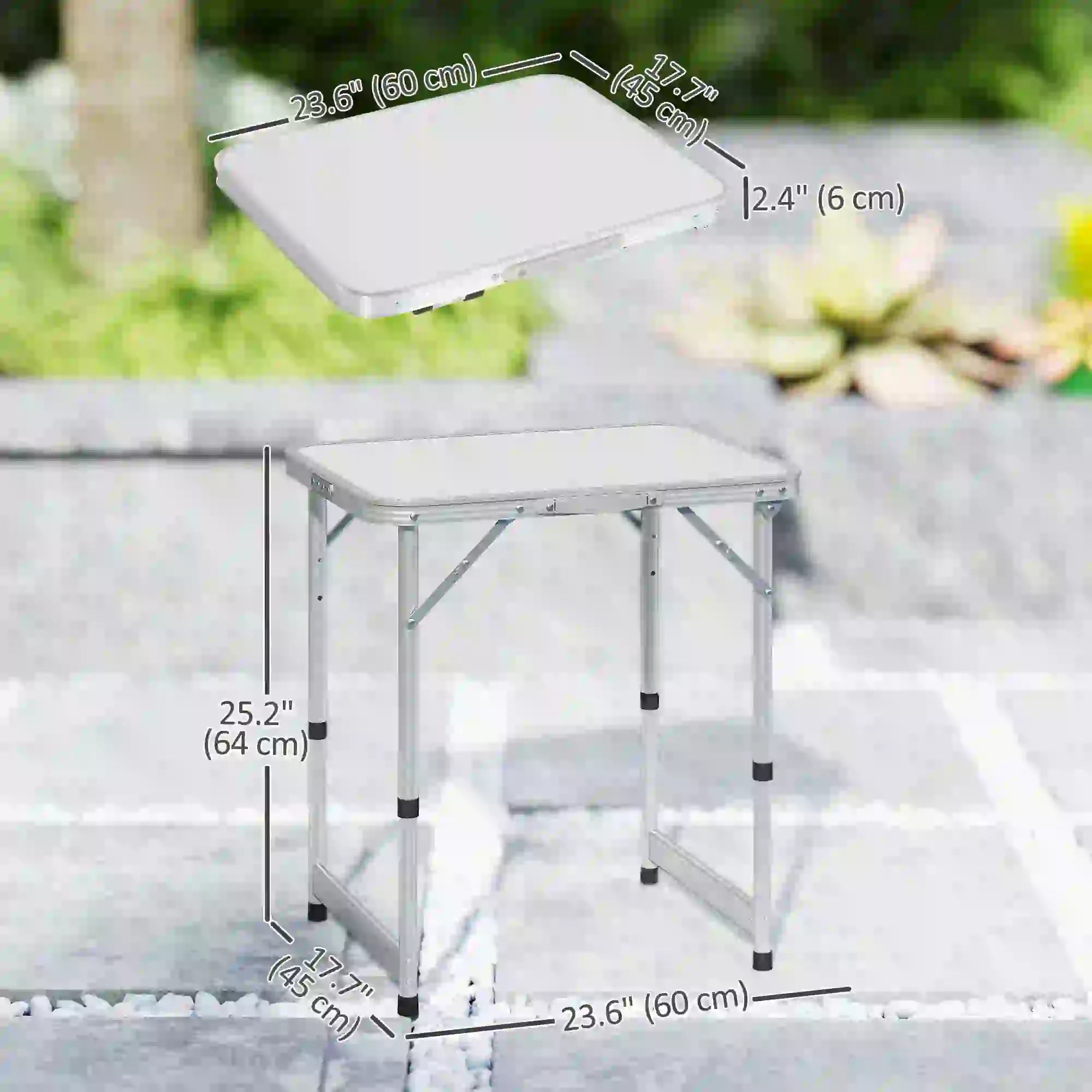 Folding Adjustable Patio Table, Portable Camping Dining, Aluminum Frame, Silver Picnic Tables & Camping Chairs at Gallery Canada