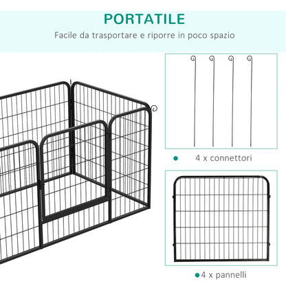 32"W 4-Panel Metal Dog Playpen, Indoor Outdoor Pet Fence, Black Houses, Kennels & Pens at Gallery Canada