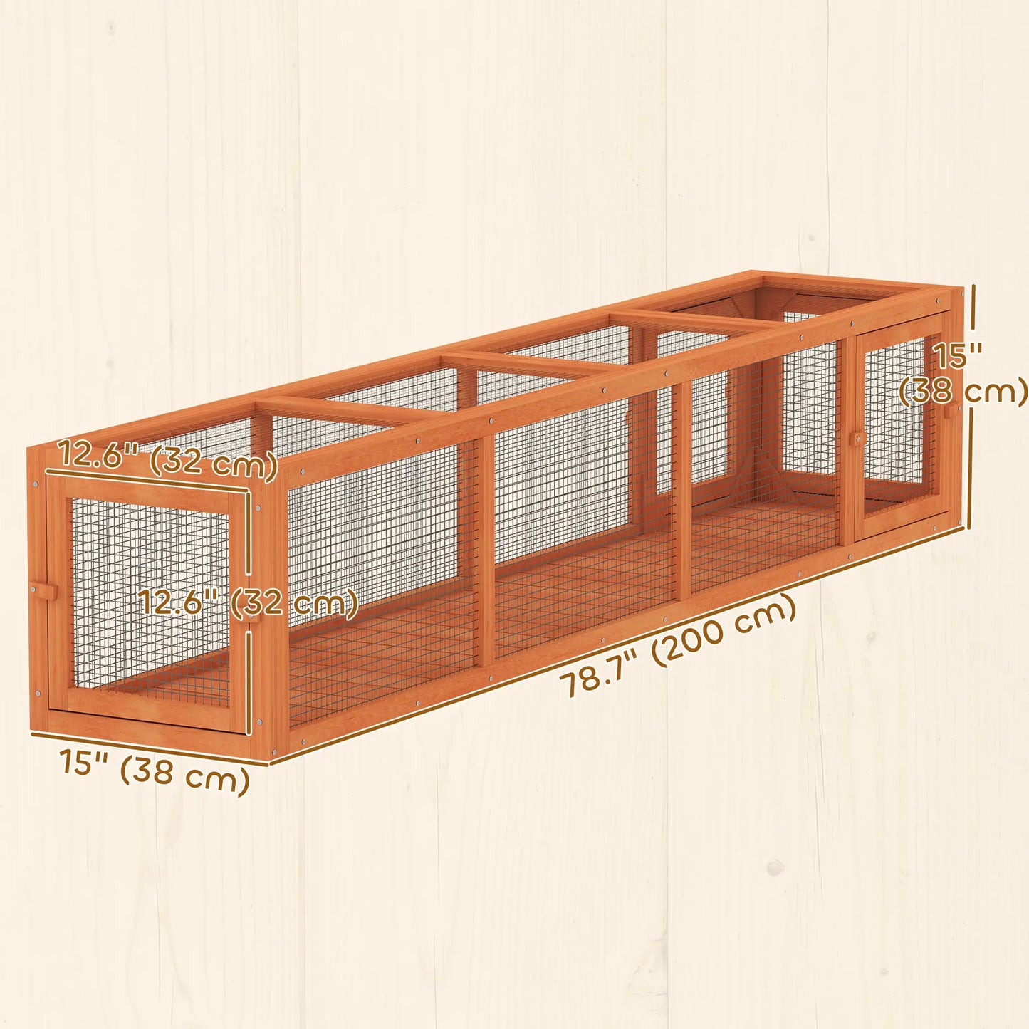 79" L-Shape Cat Tunnel, Extendable Enclosure, Indoor Outdoor, Orange Outdoor Cat Enclosures at Gallery Canada