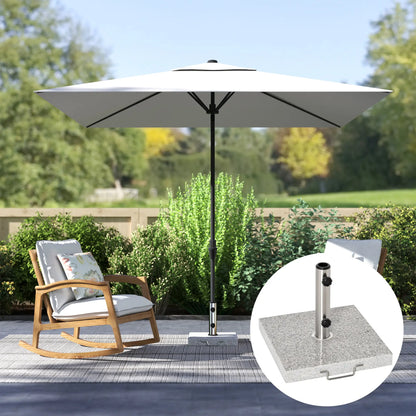 16.5" Marble Umbrella Stand, Heavy Holder Base With Wheels, Grey Umbrella Bases at Gallery Canada