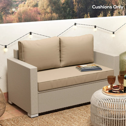 Outdoor Seat Cushions With Backrest, Loveseat Double Sofa, Beige Patio Chair Cushions at Gallery Canada
