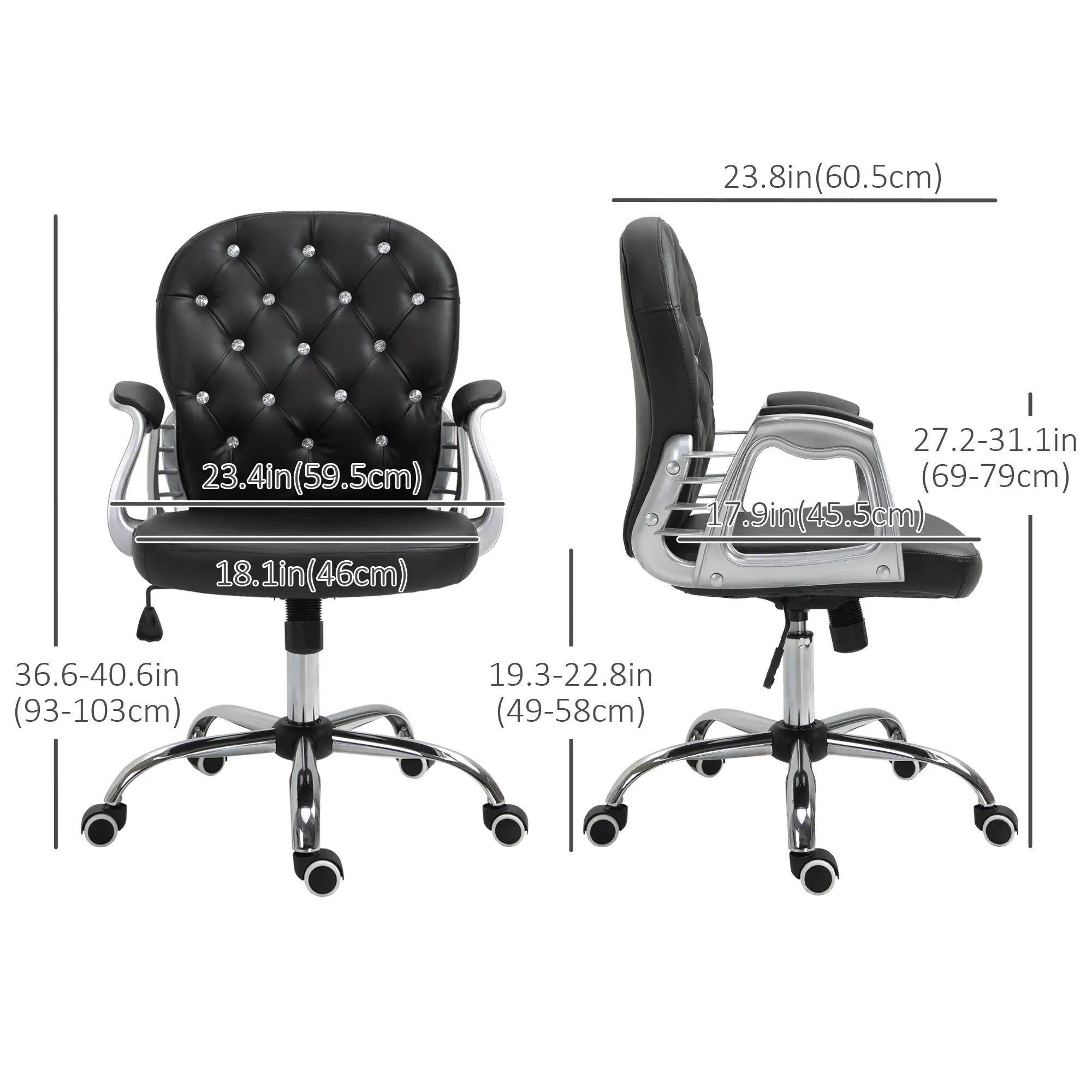Ergonomic Office Chair, Adjustable Height, Padded Seat, Black Executive & Manager Chairs at Gallery Canada