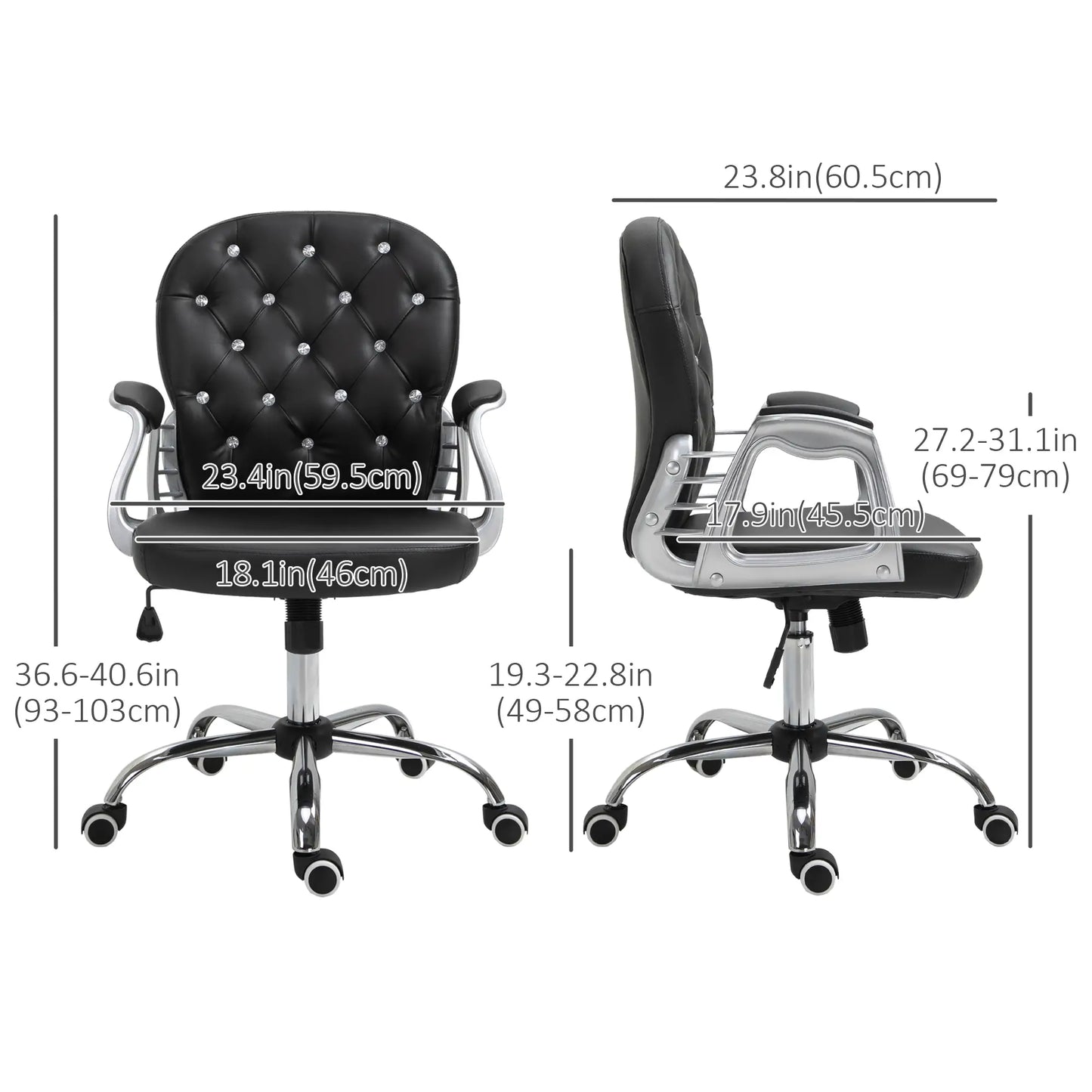 Ergonomic Office Chair, Adjustable Height, Padded Seat, Black Executive & Manager Chairs at Gallery Canada