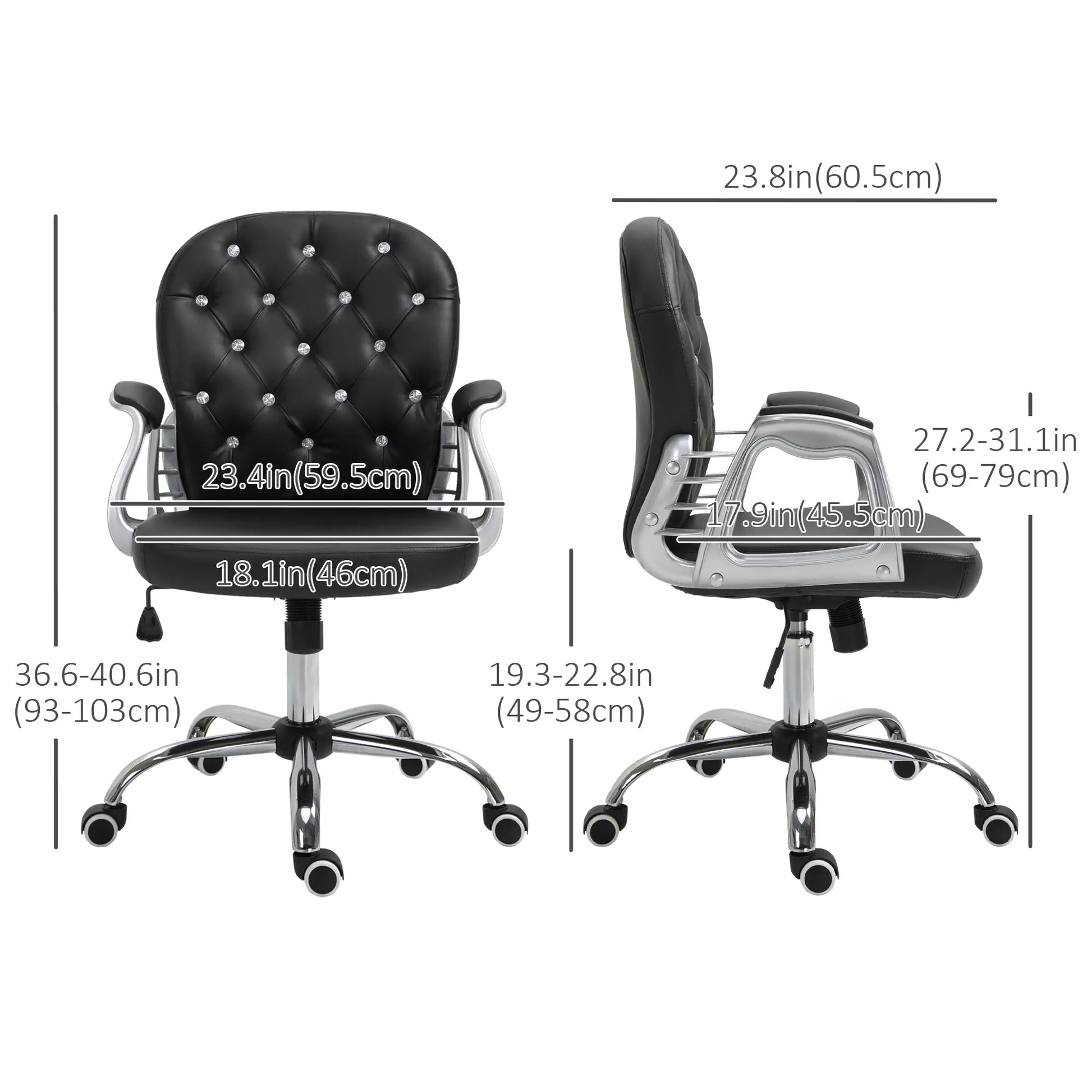 Ergonomic Office Chair, Adjustable Height, Padded Seat, Black Executive & Manager Chairs at Gallery Canada