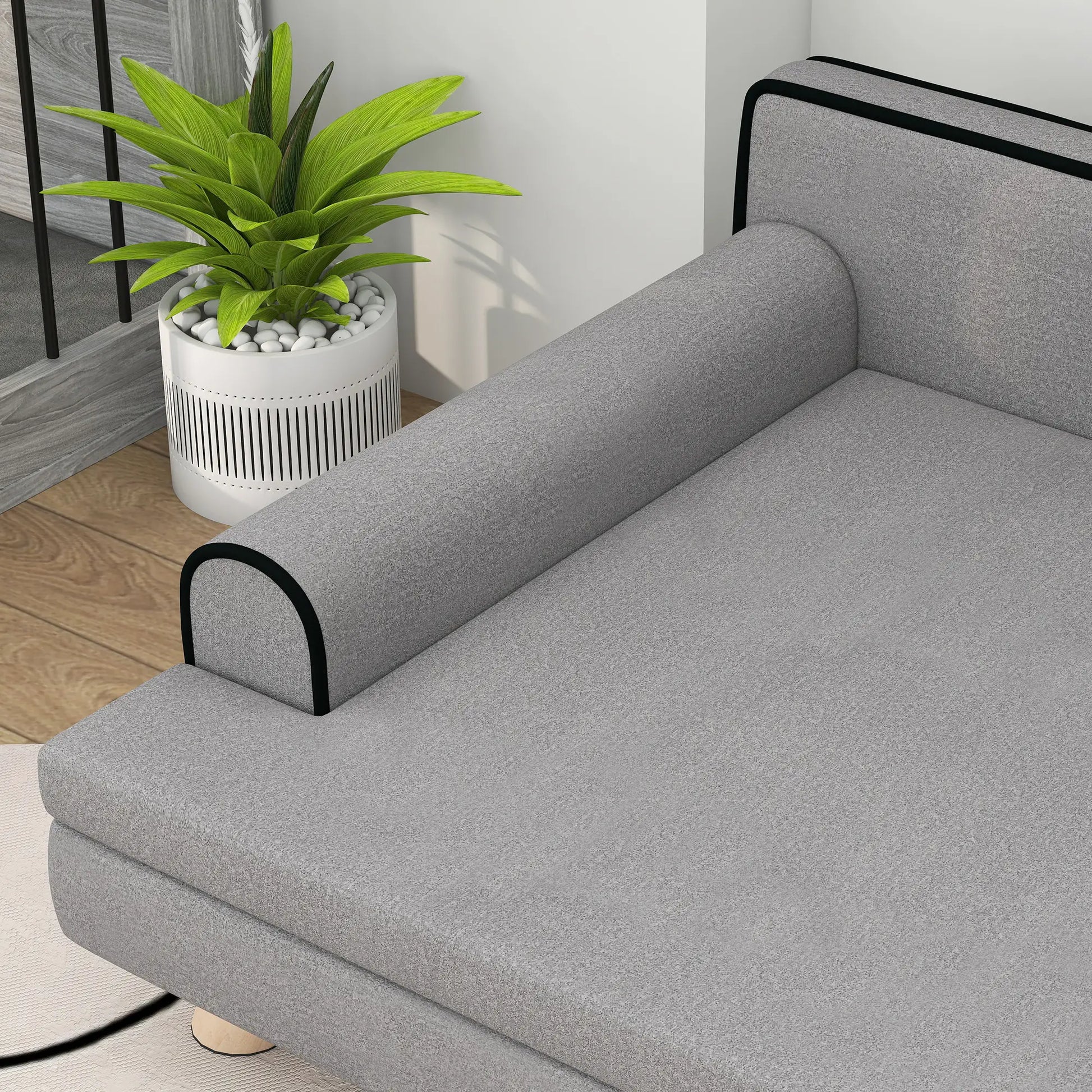 Elevated Dog Sofa Bed, Cat Couch with Cushion, Washable Cover, Wooden Legs, Medium & Large, Light Grey Dog Sofas at Gallery Canada