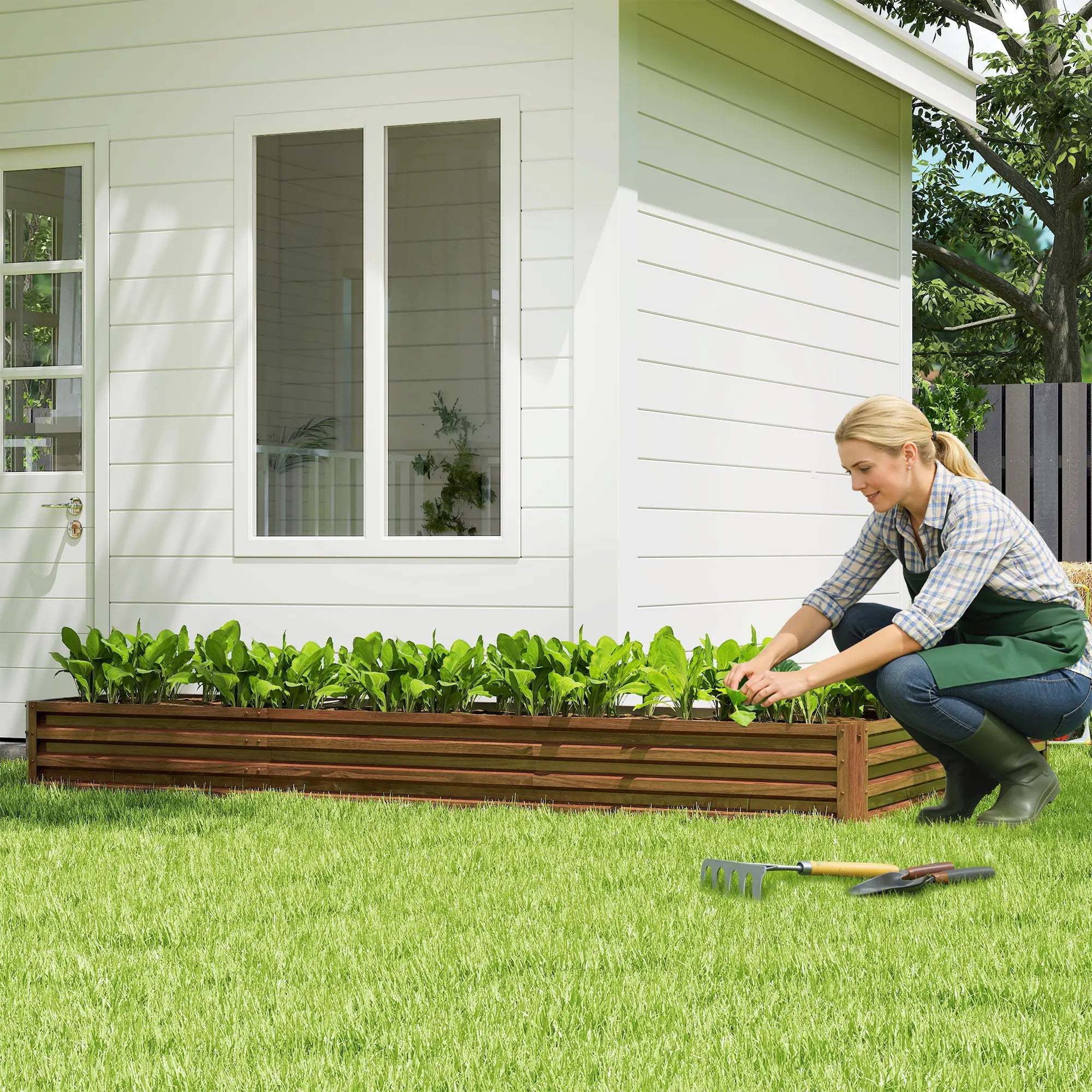 L-Shaped Raised Garden Bed, 82