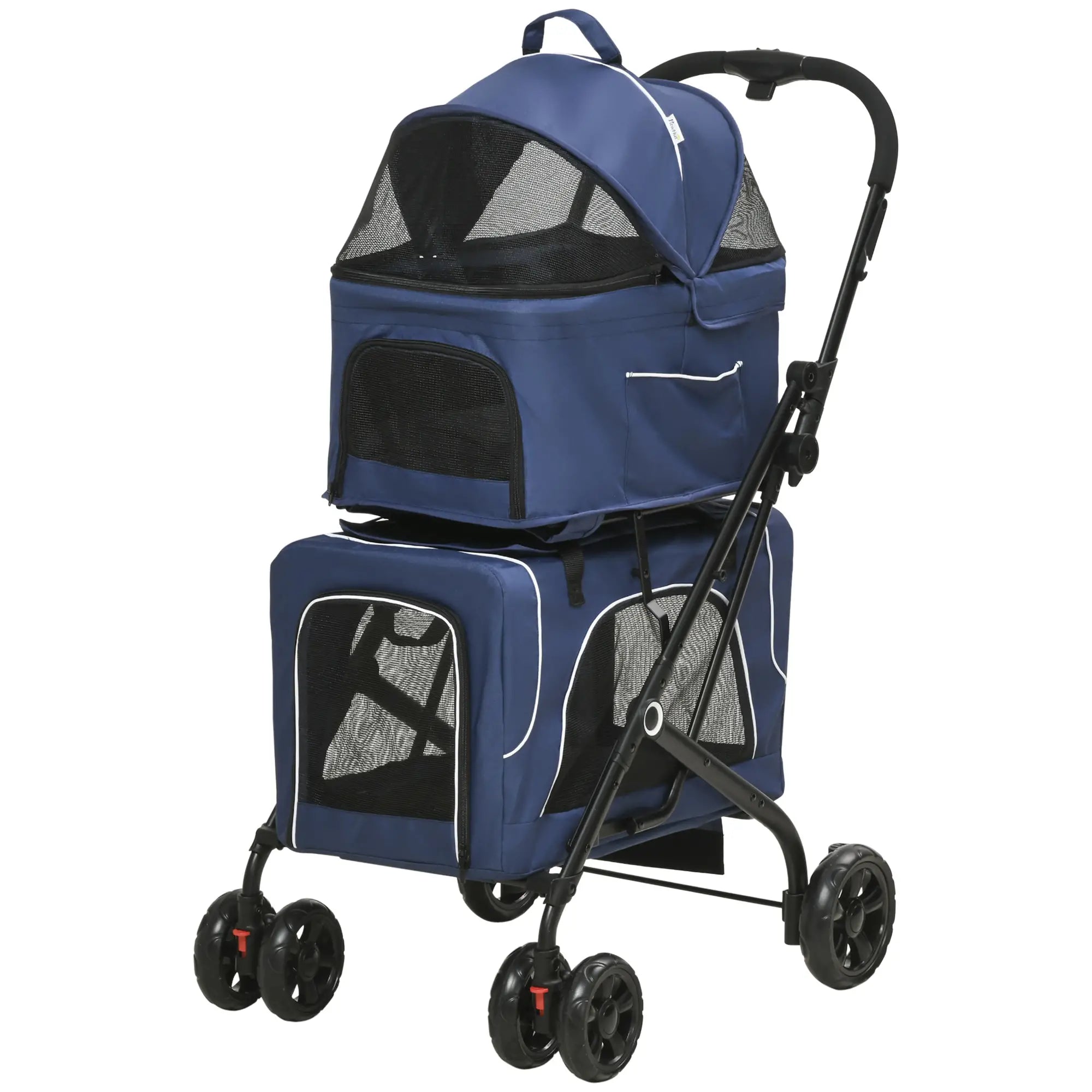 Double Pet Stroller, Removable Carrier, Foldable Travel Bag, Car Seat, Blue Dog Bike Trailers & Strollers at Gallery Canada