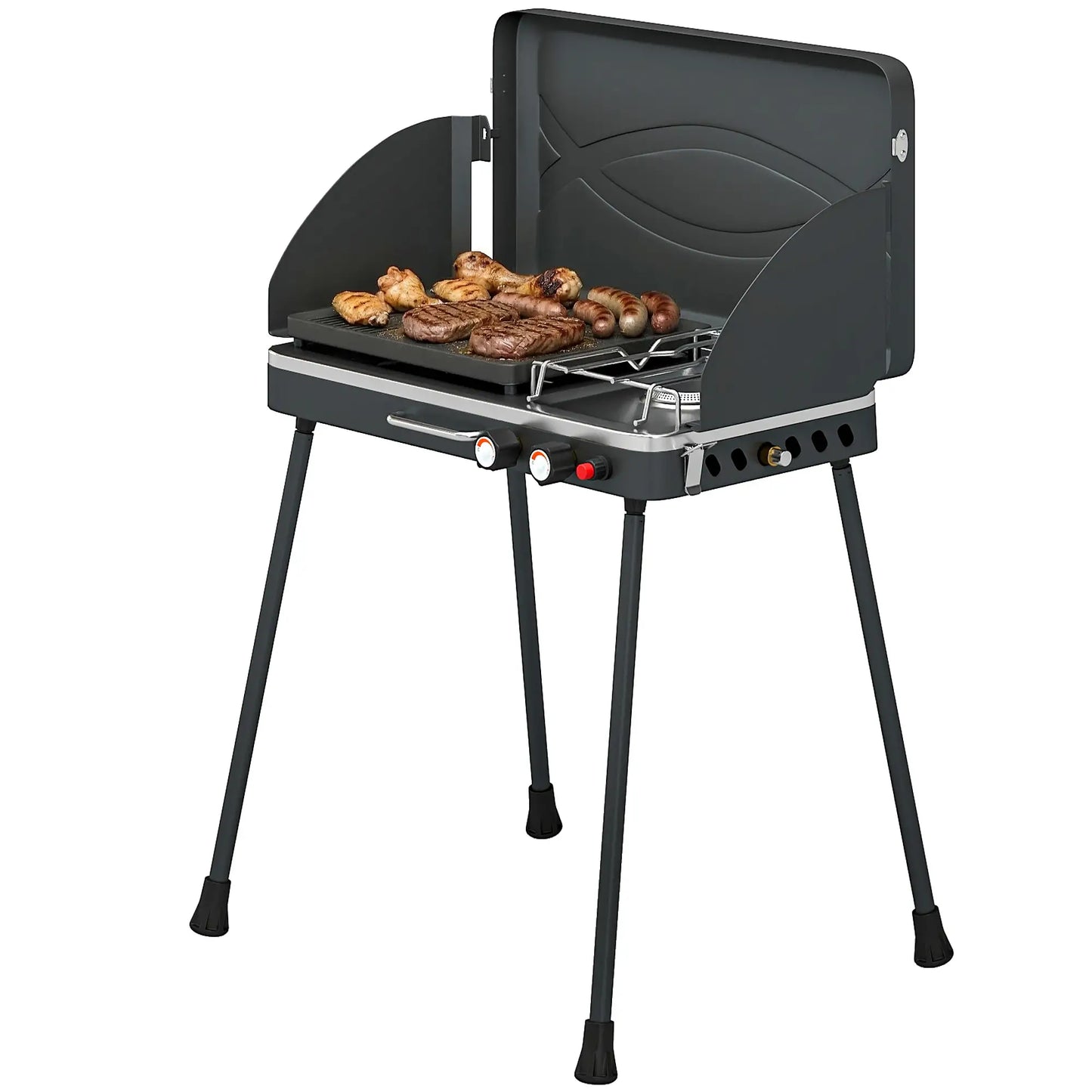 Camping Stove Gas Griddle Combo, 20,000 BTU, Portable, Black Propane Gas Grills Black at Gallery Canada