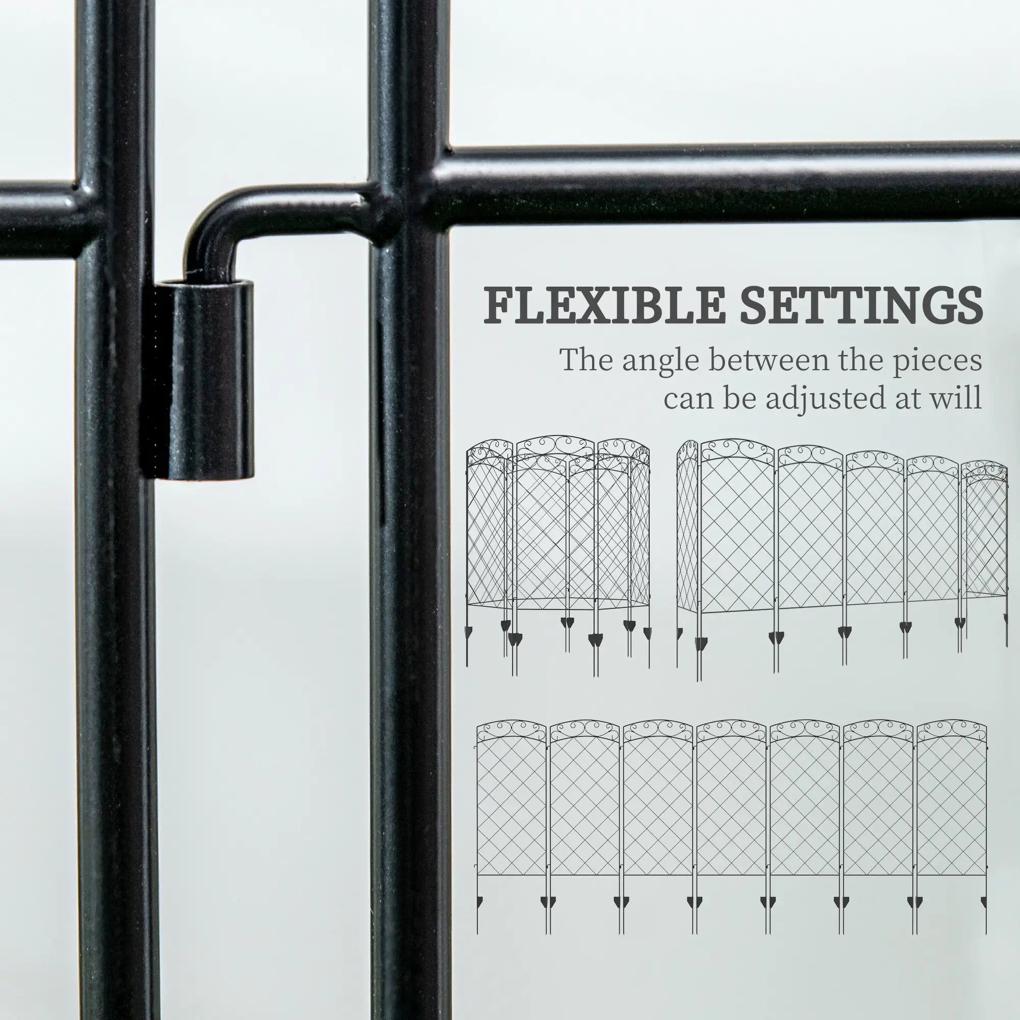 7 Pack Garden Fencing, Decorative Fence Panels, Animal Barrier, Flower Edging, Black Garden Fences at Gallery Canada