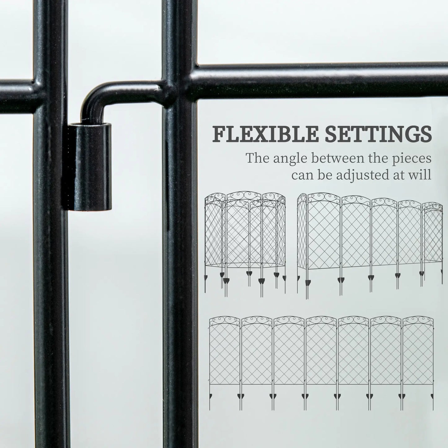 7 Pack Garden Fencing, Decorative Fence Panels, Animal Barrier, Flower Edging, Black Garden Fences at Gallery Canada