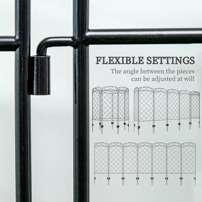 7 Pack Garden Fencing, Decorative Fence Panels, Animal Barrier, Flower Edging, Black Garden Fences at Gallery Canada
