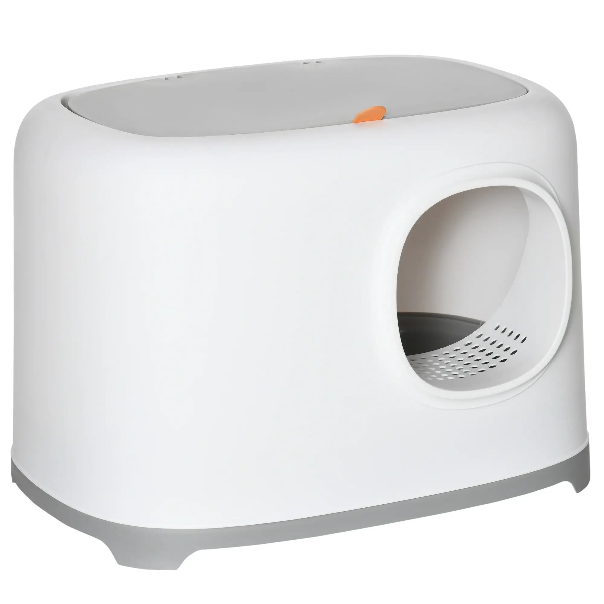 Cat Litter Box, Anti-Sand Tunnel, Scoop, Open Top, White Cat Litter Box Enclosures at Gallery Canada