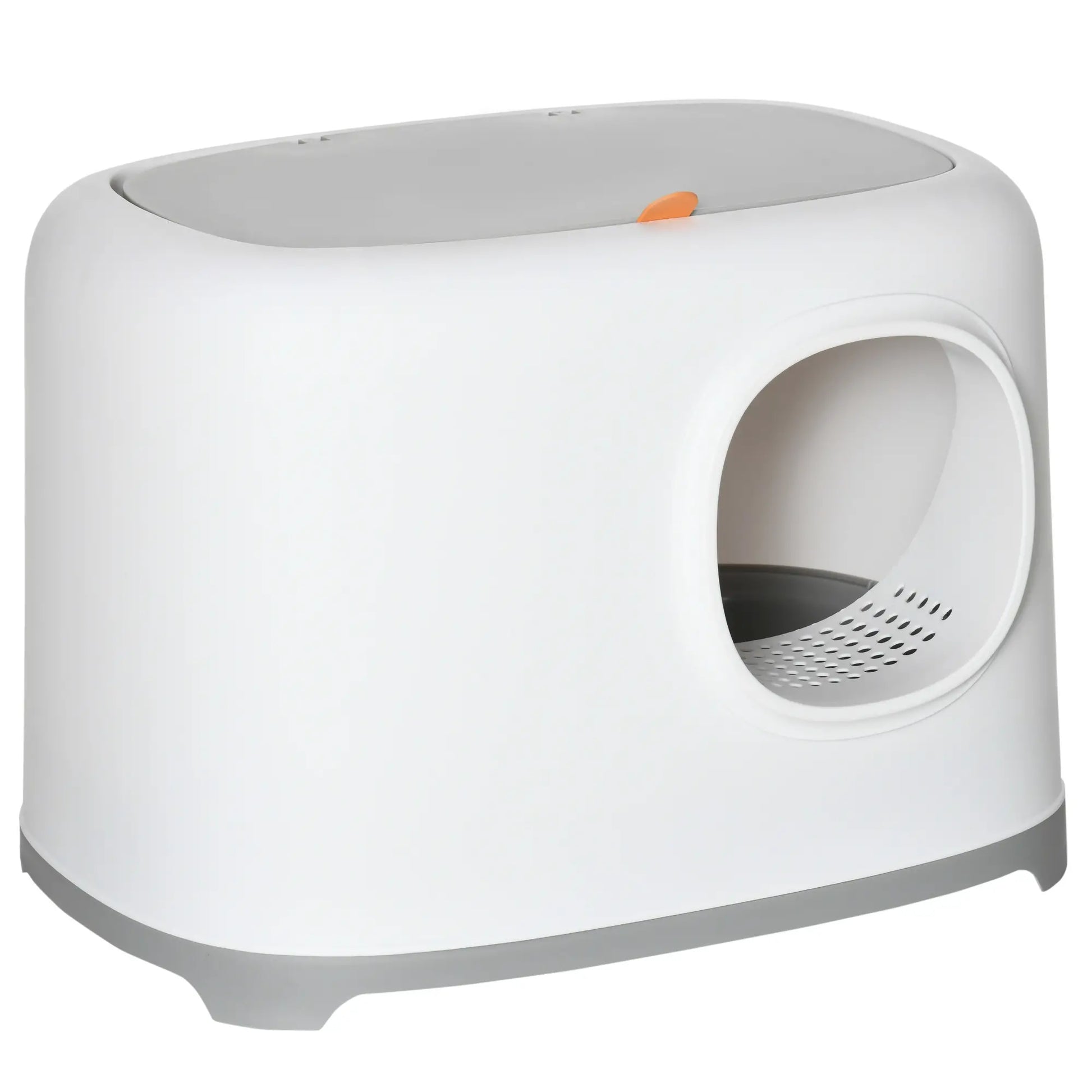 Cat Litter Box, Anti-Sand Tunnel, Scoop, Open Top, White Cat Litter Box Enclosures at Gallery Canada