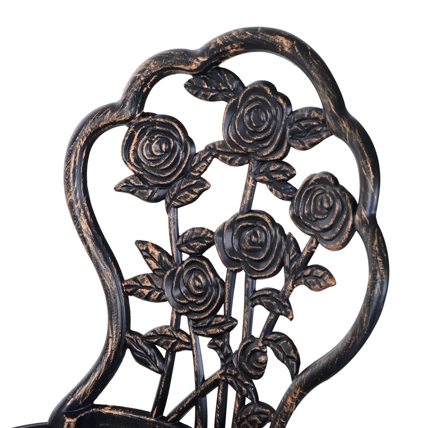 3 Pc Aluminum Bistro Set, Outdoor Patio Table and Chairs, Floral, Bronze Bistro Sets at Gallery Canada