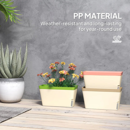 Self Watering Flower Pots, 10.5 Inch Planter Box With Water Level Indicator Garden Accessories at Gallery Canada