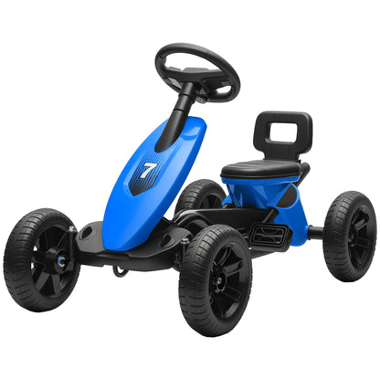 Kids Pedal Go Kart, 2-5 Years, Silent EVA Wheels, Metal Frame, Blue Pedal Go Karts for Kids Blue at Gallery Canada