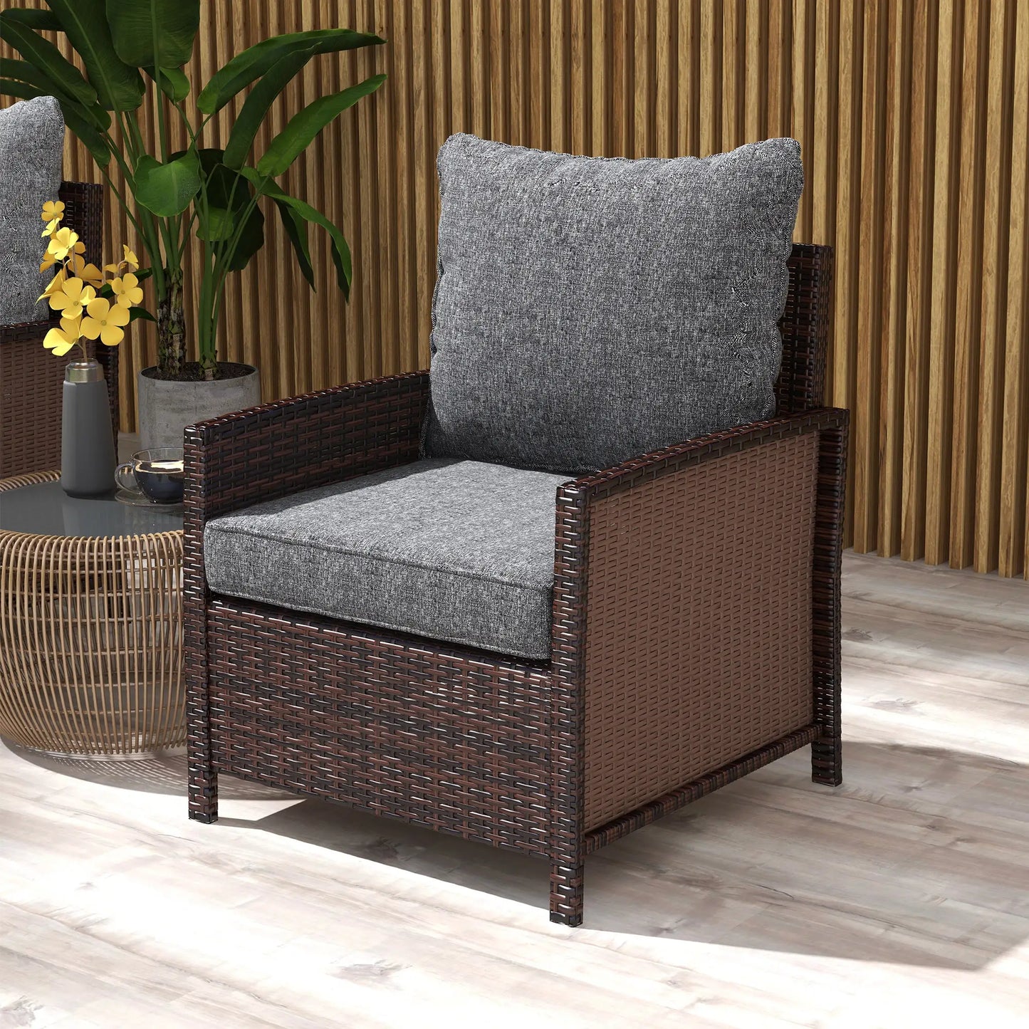 4-Piece Seat Cushion Pillows, Patio Chair Cushions with Back, Grey Patio Chair Cushions at Gallery Canada