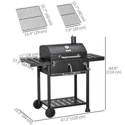 Charcoal BBQ Grill Smoker With Adjustable Pan, Galvanised Steel Shell Charcoal BBQ Grils at Gallery Canada
