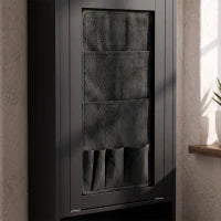 Fold-Out Computer Desk with Shelves, Bag, Wall Mount, Black