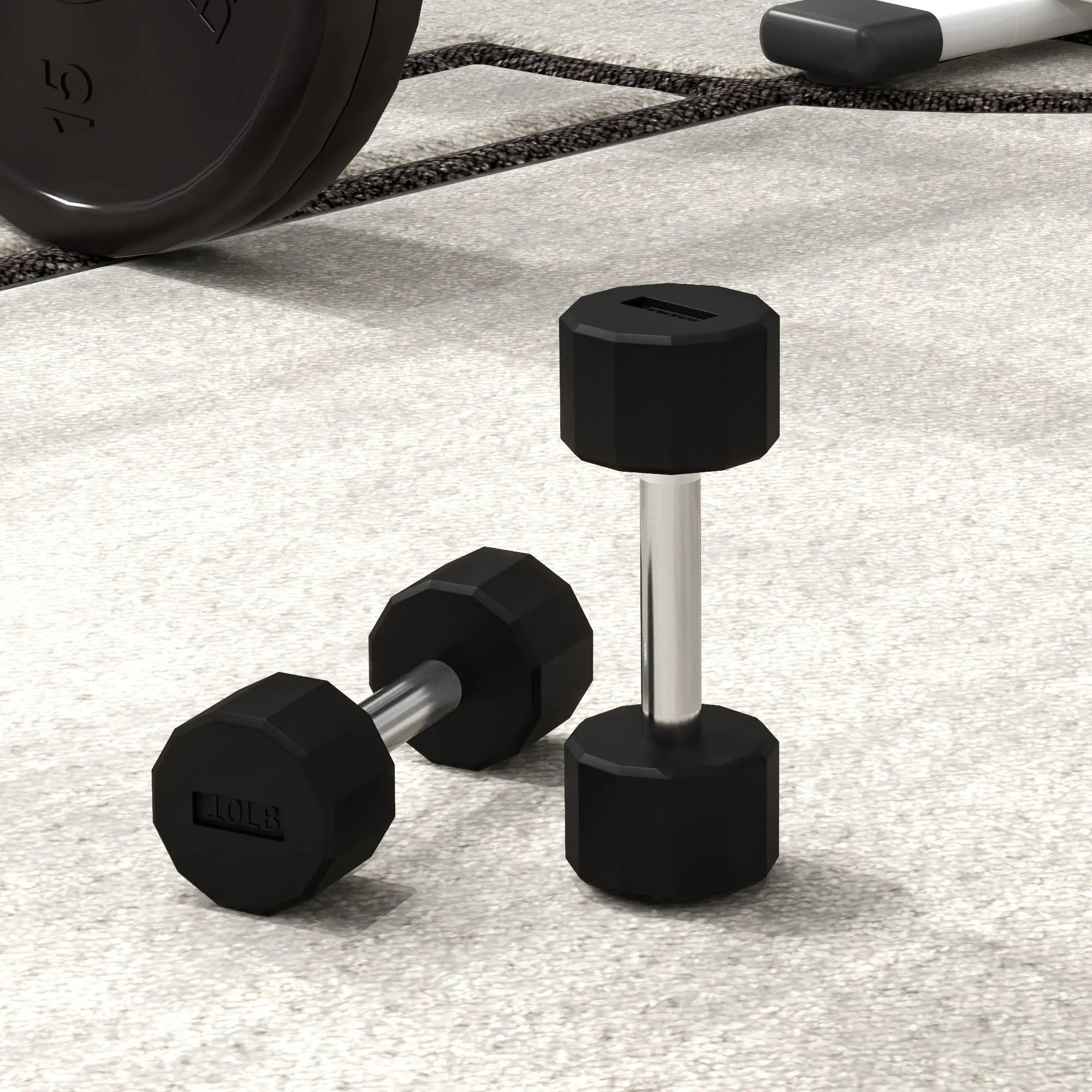 2 x 10lbs Dumbbells Set, Non-Slip Grip, Rubber Covered Weights Dumbbells & Barbells at Gallery Canada