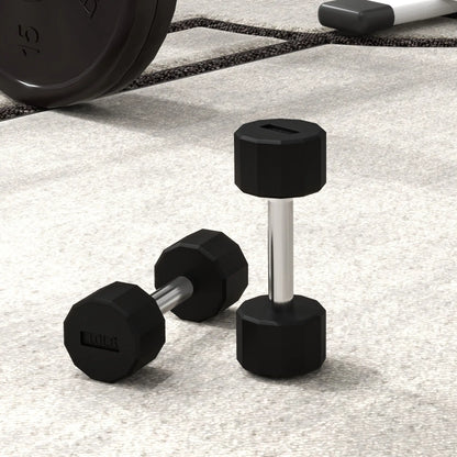 2 x 10lbs Dumbbells Set, Non-Slip Grip, Rubber Covered Weights Dumbbells & Barbells at Gallery Canada