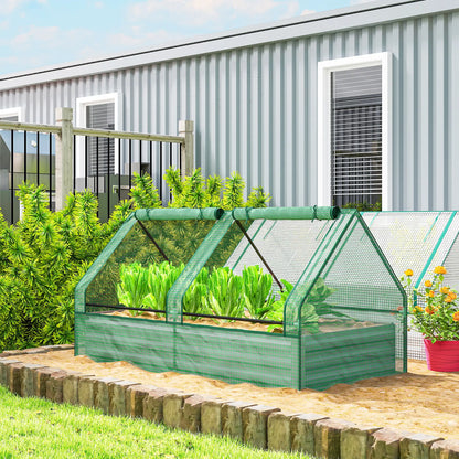 6' x 3' Bac à plantes en métal avec couvercle, Jardin surélevé, Vert et Gris foncé