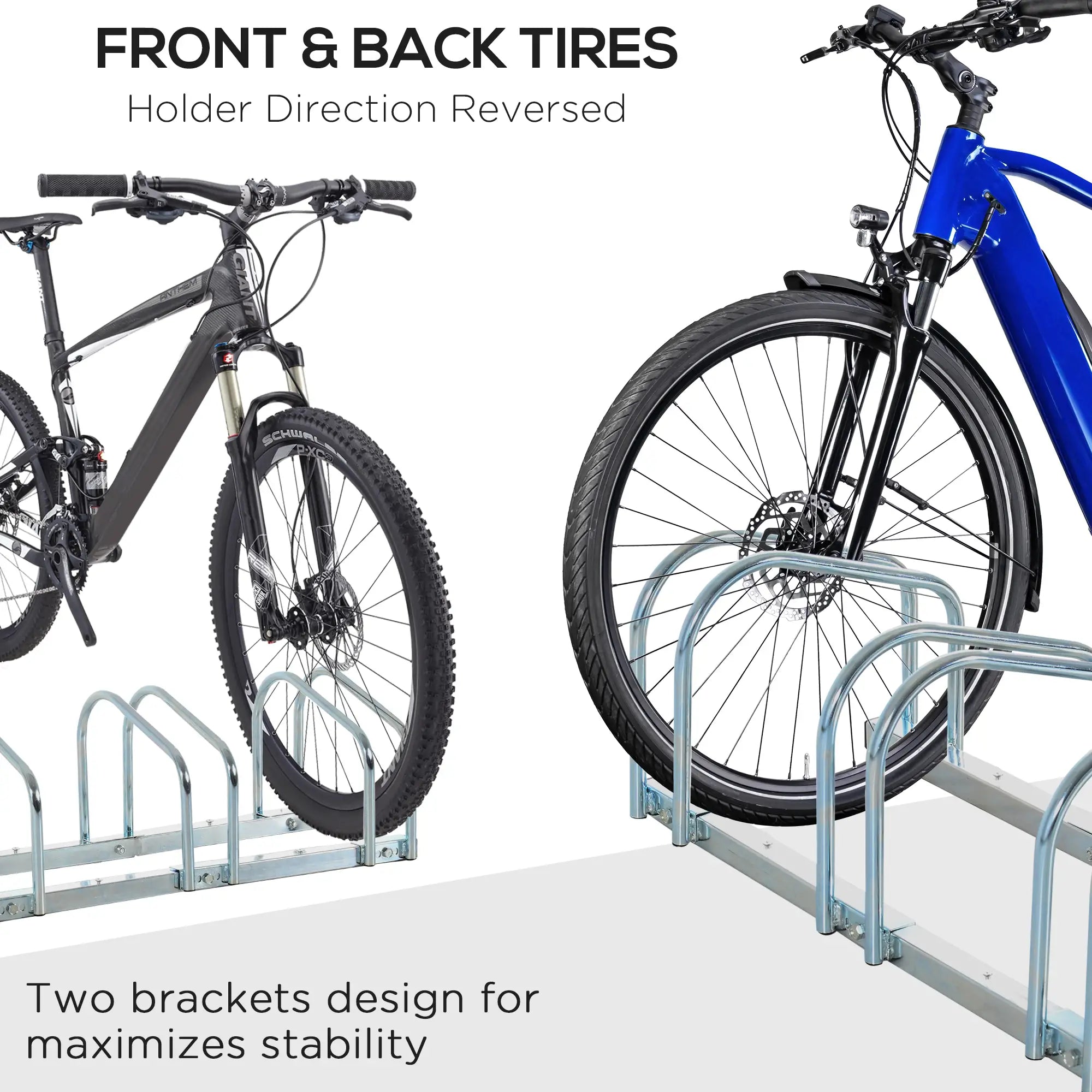 4-Bike Floor Parking Rack, Cycling Storage Stand, Garage Organizer, Silver Bike Parking Stands at Gallery Canada