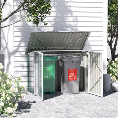 6x3 FT Outdoor Storage Shed, Double Door Trash Can Organizer, Green Sheds at Gallery Canada