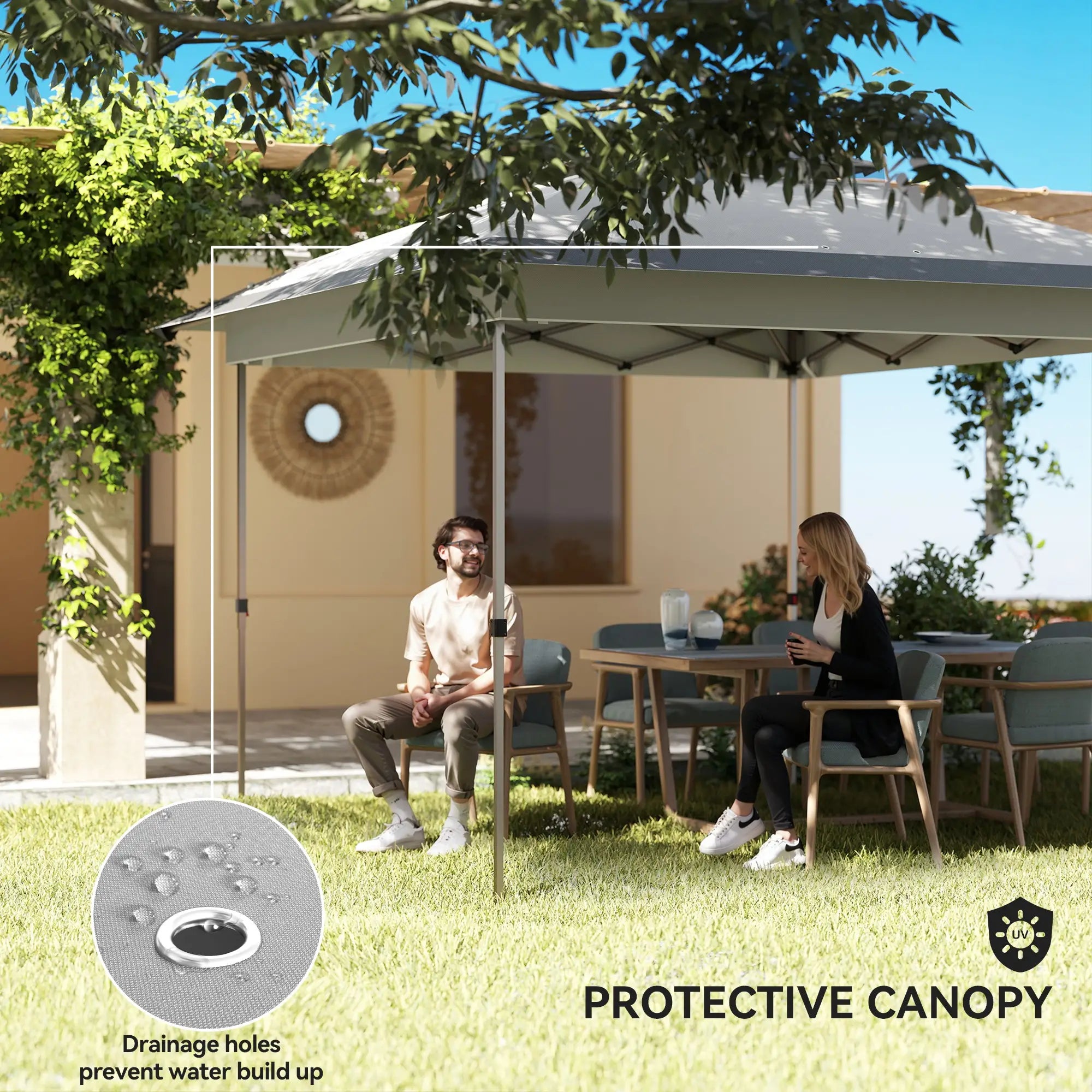 12' x 12' Pop Up Canopy, Instant Tent With Mesh Sidewalls, Grey Pop Up Canopies at Gallery Canada