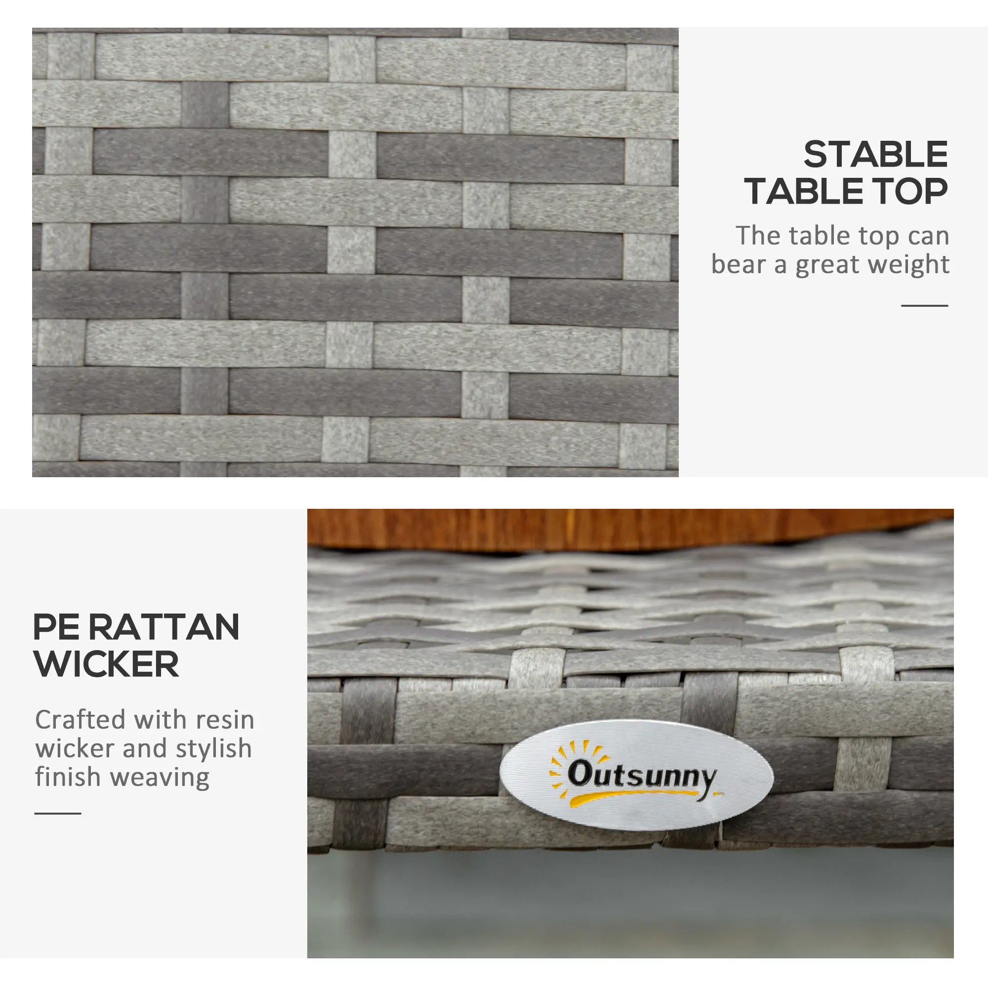 Rattan Coffee Table, 35.4