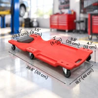 Chariot de mécanicien de 40 pouces, capacité de 330 LBS, rouge