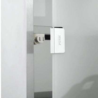 Wall Mount Medicine Cabinet, 4 Tier Shelves, Stainless Steel Frame, Glass Door, Lockable, 12" x 23.5", Silver Mirror Medicine Cabinets at Gallery Canada