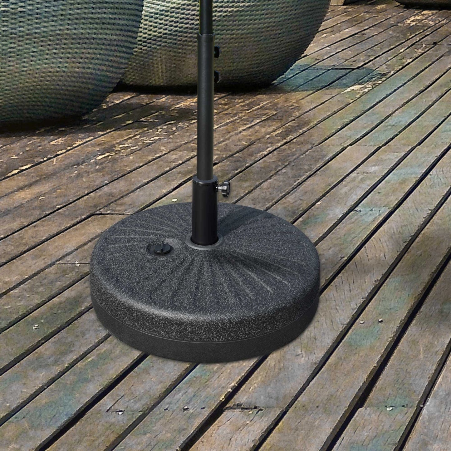 48 lb Heavy Duty Patio Umbrella Base, Water Filled Stand, Black Umbrella Bases at Gallery Canada