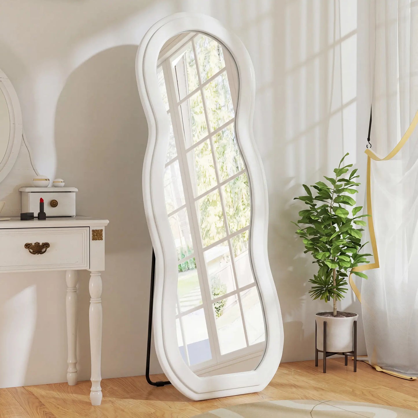 64" X 24" Full Length Mirror, Arched Velvet Frame