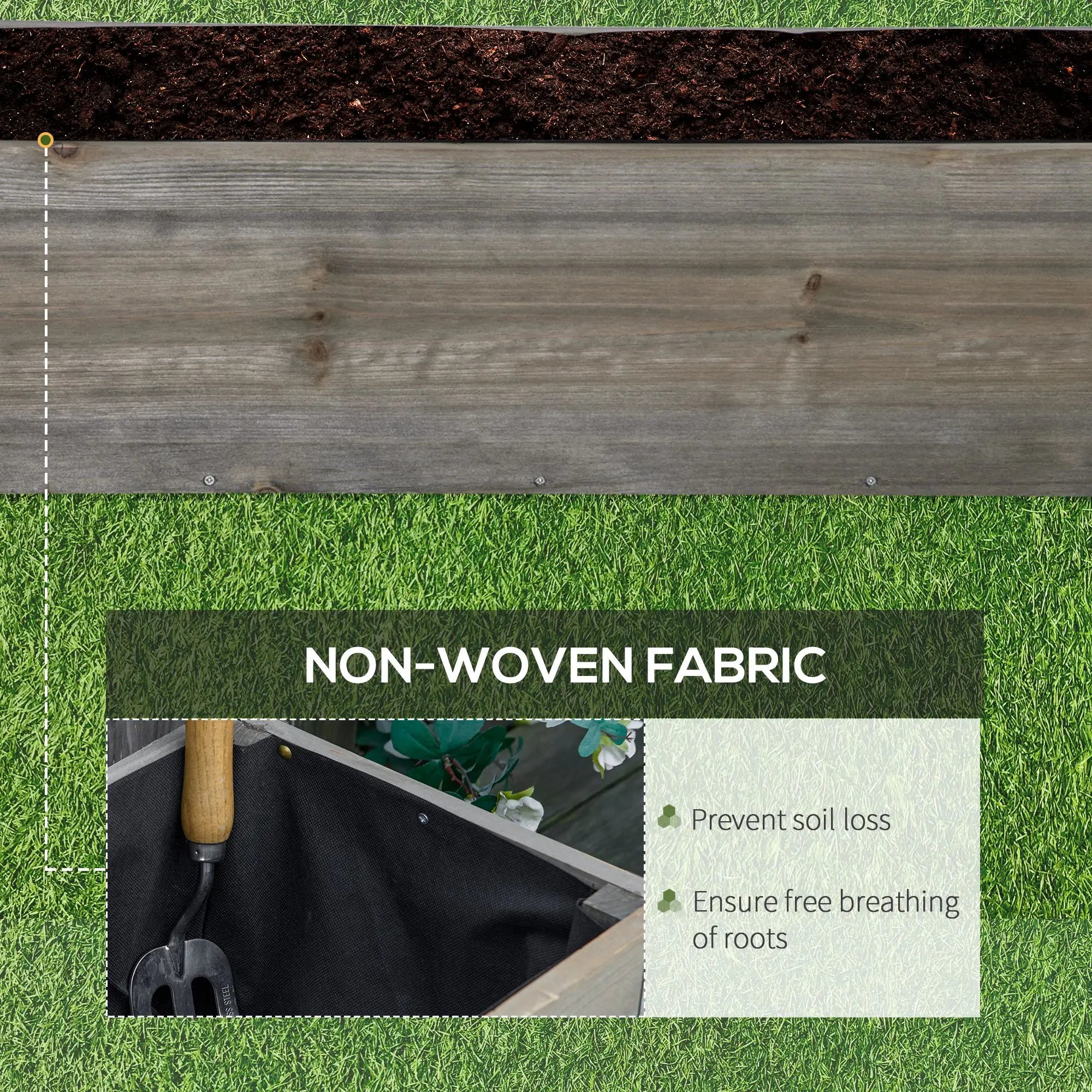 3' x 1' Raised Garden Bed, Elevated Wooden Planter Box, Light Grey Galvanized Planter Boxes at Gallery Canada