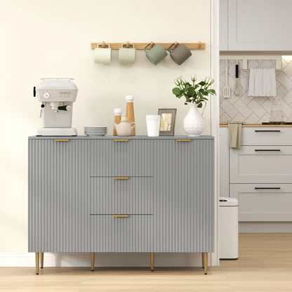 Modern Kitchen Storage Cabinet, 3 Drawers, Adjustable Shelves, Grey Bar Cabinets at Gallery Canada