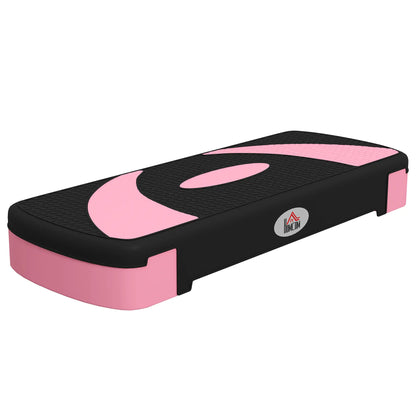 Adjustable Aerobic Stepper, Exercise Platform, 4"-6"-8", Pink Aerobic Equipment Pink, Black at Gallery Canada