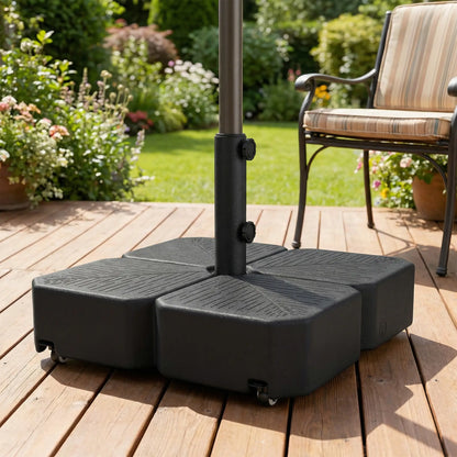 Heavy Duty Outdoor Umbrella Stand, 1.5"/1.9" Poles, Wheels With Brake, Black Umbrella Bases at Gallery Canada