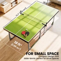 6x3 ft Folding Ping-pong Table, Green