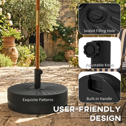 Fillable Umbrella Base, 20 Inch, Water Sand Filled Stand, Fit 1.5"/1.9" Pole Umbrella Bases at Gallery Canada