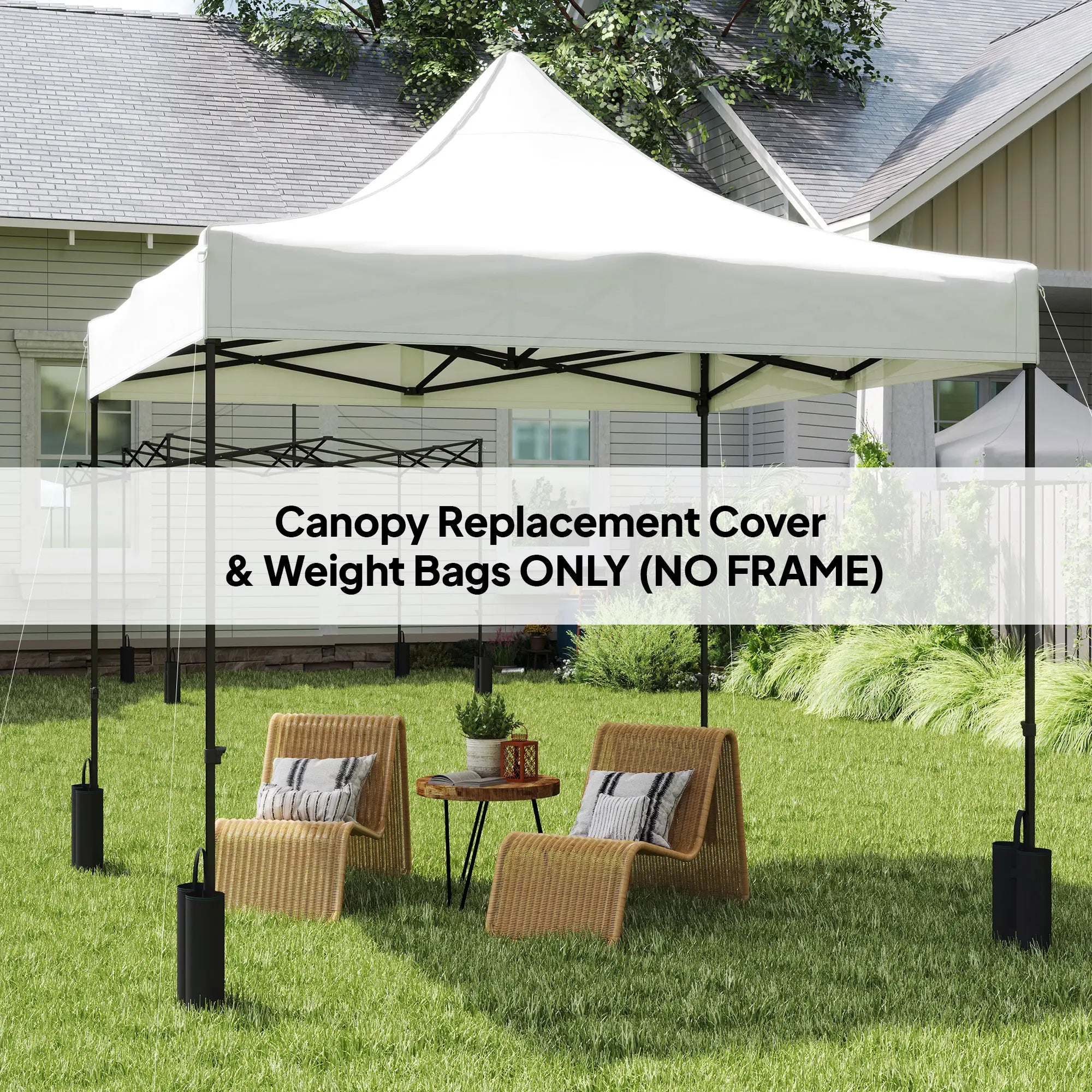 10' x 10' Replacement Canopy Top, Pop Up Tent, UPF50+, White Gazebo Canopy Replacement at Gallery Canada